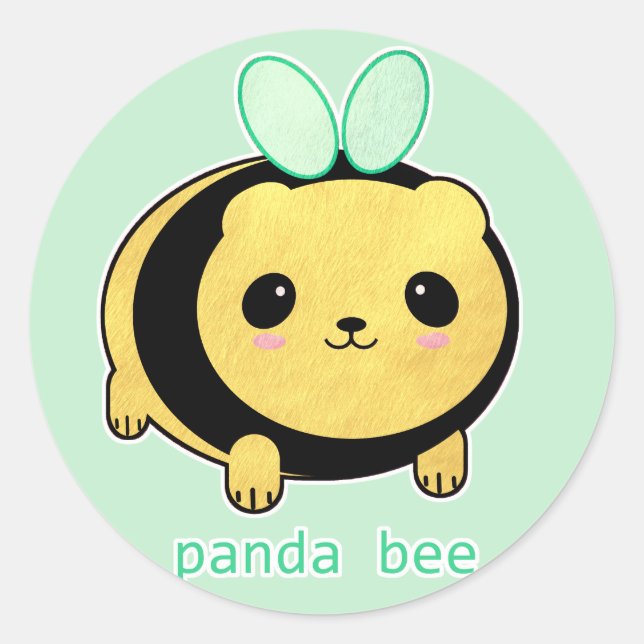 Pegatina Redonda Panda Bee (Anverso)