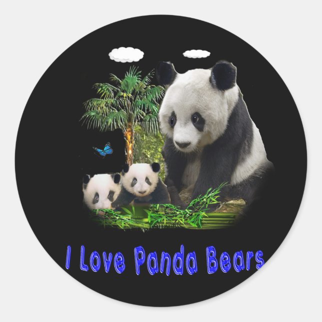 Pegatina Redonda panda beras (Anverso)