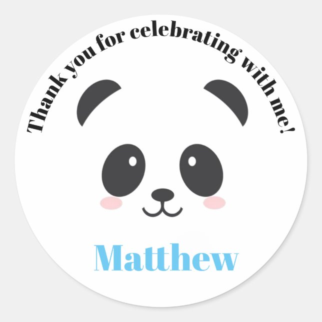 Pegatina Redonda Panda Birthday (Anverso)