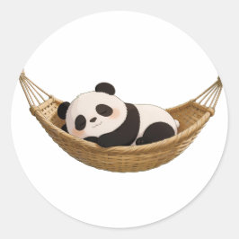 Pegatina Redonda panda,cálido,curativo,de ritmo lento,paz interior 