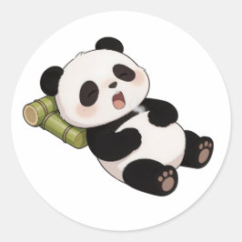 Pegatina Redonda panda,cálido,curativo,de ritmo lento,paz interior 