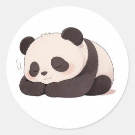 Pegatina Redonda panda,cálido,curativo,de ritmo lento,paz interior 
