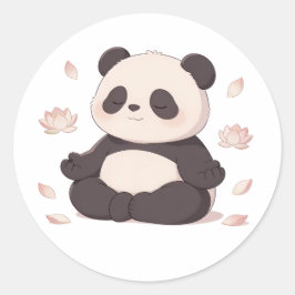 Pegatina Redonda panda,cálido,curativo,pausado,paz interior #02