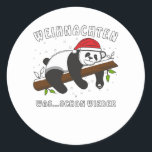 Pegatina Redonda Panda Christmas What ... Again<br><div class="desc">Panda Christmas What ...  again,  joy luck with beautiful clothes against the others of ideas for every occasion or birthday. Also free time and holiday and Christmas.</div>