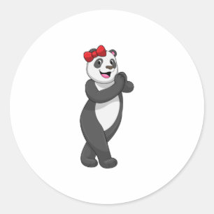 Pegatina Redonda Panda con cinta