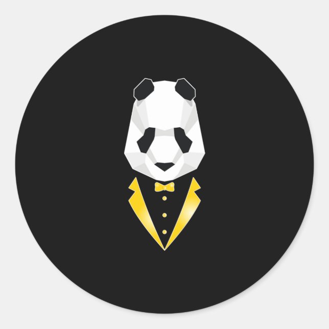 Pegatina Redonda Panda de lujo (Anverso)