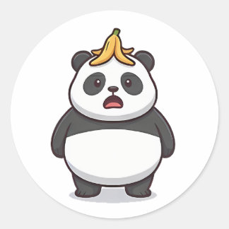 Pegatina Redonda Panda de Plátano