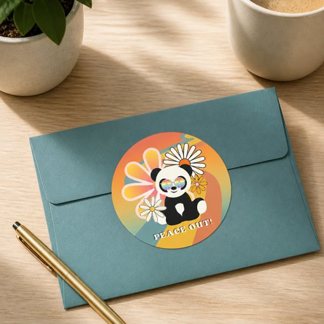 Pegatina Redonda Panda | Desconecta Colorido (Subido por el creador)