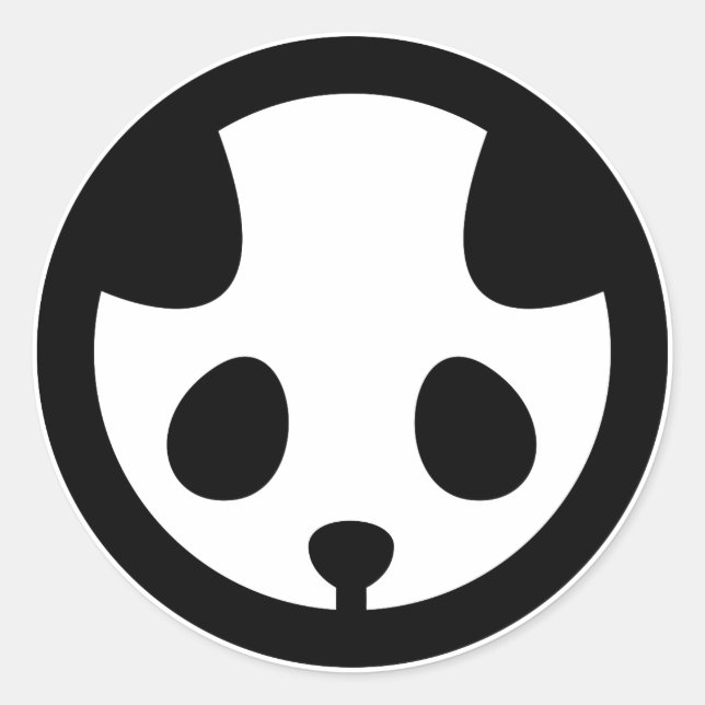 Pegatina Redonda Panda en círculo (Anverso)