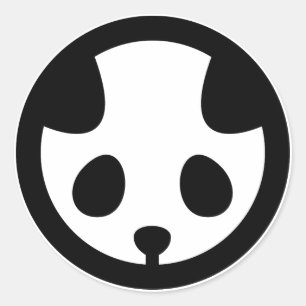 Pegatina Redonda Panda en círculo