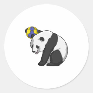 Pegatina Redonda Panda en deportes de balonmano