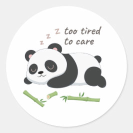 Pegatina Redonda Panda en modo de sueño – Arte de oso perezoso lind
