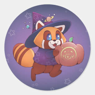 Pegatina Redonda Panda espacial Halloween