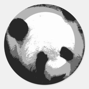 Pegatina Redonda Panda Face