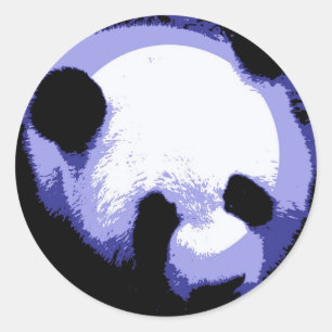 Pegatina Redonda Panda Face Pop Art