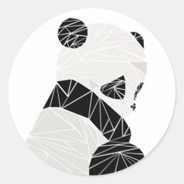 Pegatina Redonda Panda geométrica