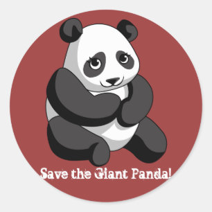 Pegatina Redonda Panda gigante