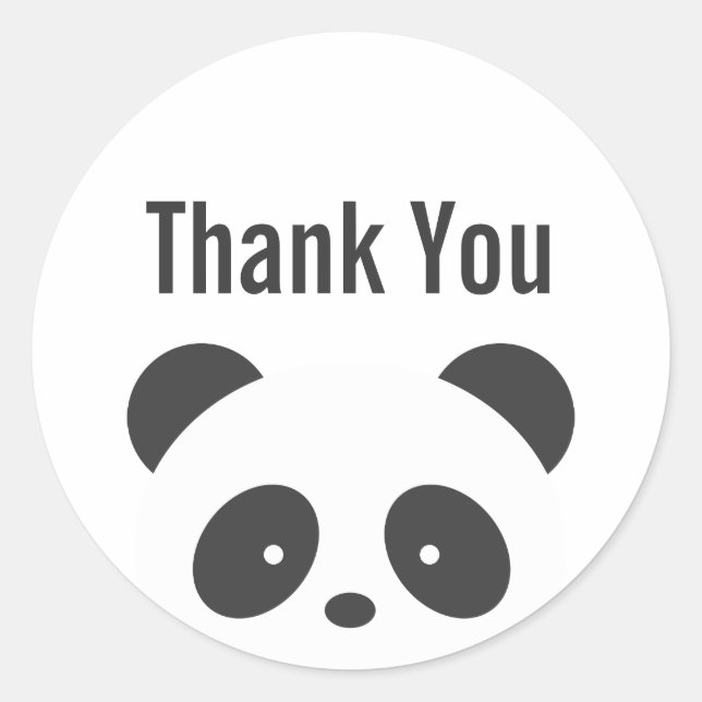 Pegatina Redonda Panda gracias pegatinas (Anverso)