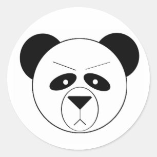 Pegatina Redonda Panda gruñona
