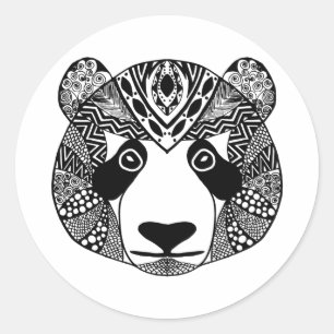 Pegatina Redonda Panda inspirada