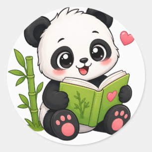 Pegatina Redonda panda lindo