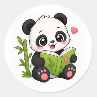 Pegatina Redonda panda lindo