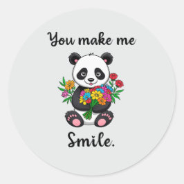 Pegatina Redonda Panda Lindo Me Haces Sonreír
