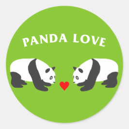 Pegatina Redonda Panda Love (Verde)