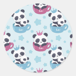 Pegatina Redonda Panda Lover El Panda Es Un Animal Desagradable