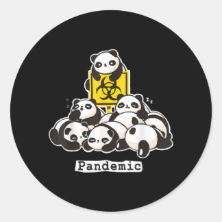 Pegatina Redonda Panda Lovers | Pandémica divertida de Cute Panda