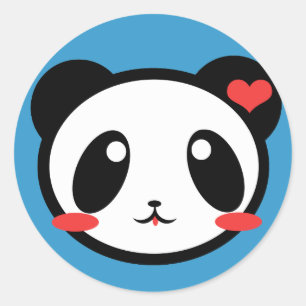 Pegatina Redonda ¡Panda Luv!