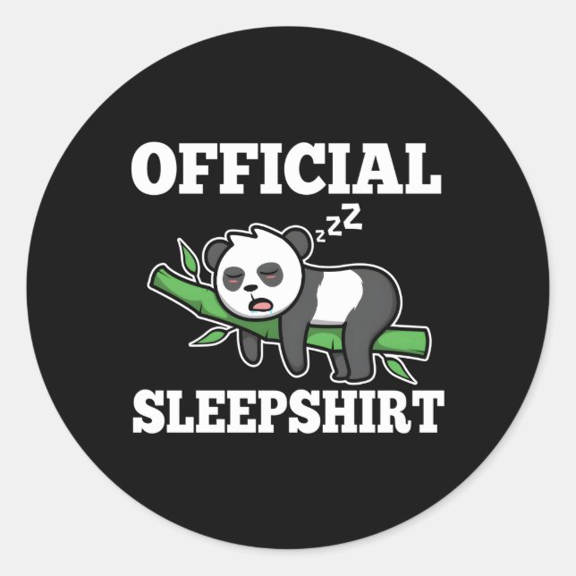 Pegatina Redonda Panda oficial del sueño (Anverso)