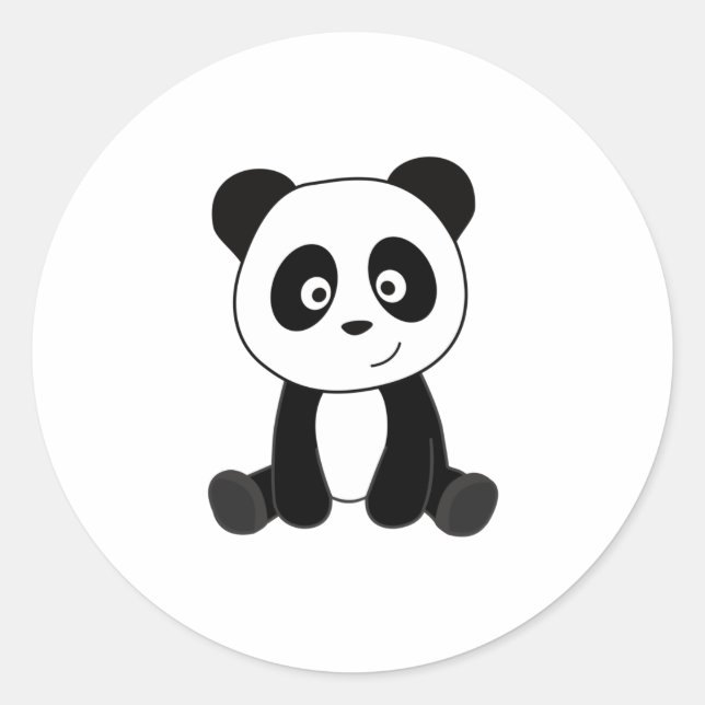 Pegatina Redonda Panda Panda Bear Animales Cute Niños Teddy (Anverso)