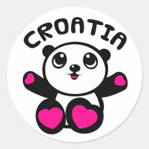 Pegatina Redonda Panda Panda Croacia