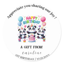 Panda para la celebración de cumpleaños