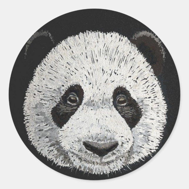 Pegatina Redonda Panda plateado (Anverso)