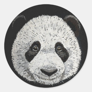 Pegatina Redonda Panda plateado