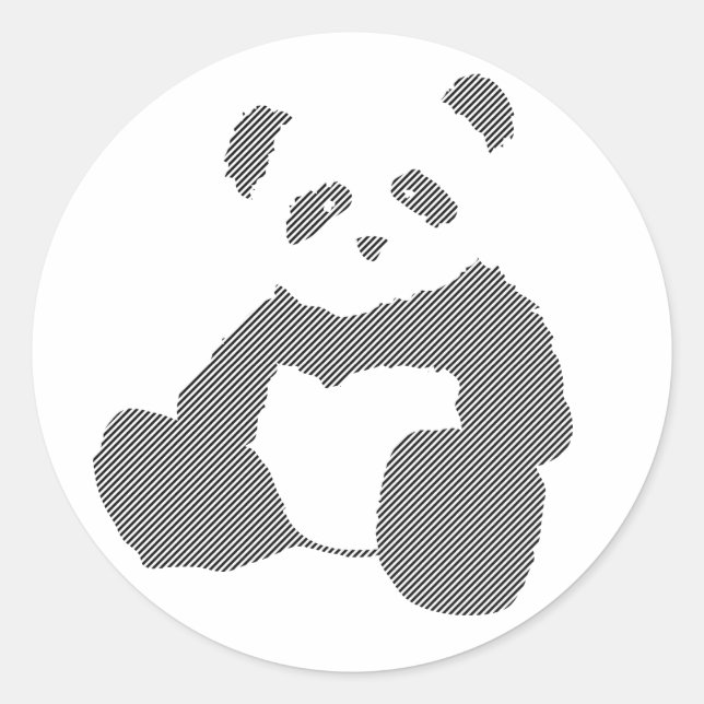 Pegatina Redonda panda plush. (Anverso)
