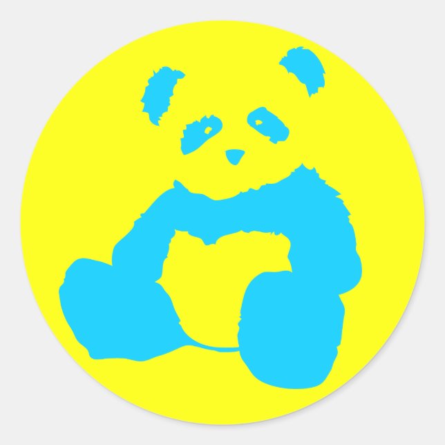 Pegatina Redonda panda plush. (Anverso)