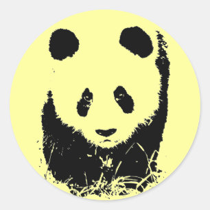 Pegatina Redonda Panda Pop Art