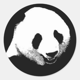 Pegatina Redonda Panda Pop Art