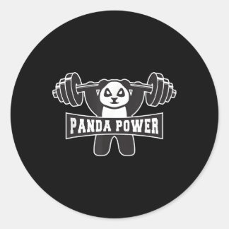 Pegatina Redonda Panda Power Workout Panda Gym