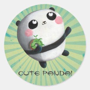 Pegatina Redonda Panda redonda linda