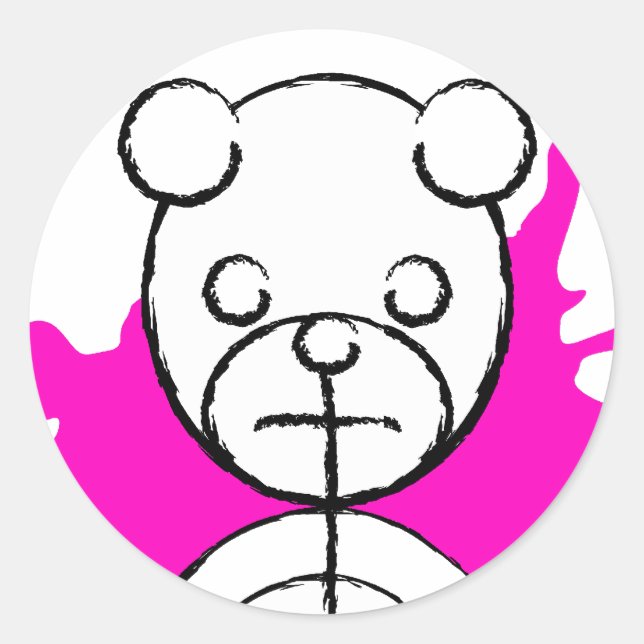 Pegatina Redonda panda splatz. (Anverso)