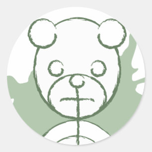 Pegatina Redonda panda splatz.