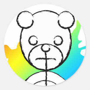Pegatina Redonda panda splatz.