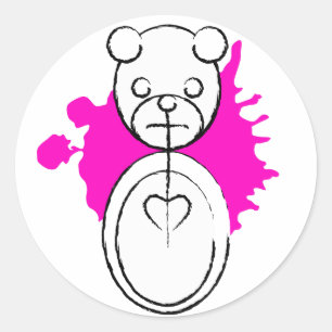 Pegatina Redonda panda splatz.