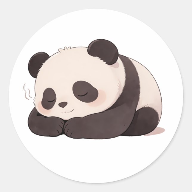 Pegatina Redonda panda,warm,healing,slow-paced,inner peace #01 (Anverso)