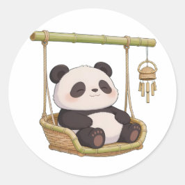 Pegatina Redonda panda,warm,healing,slow-paced,inner peace #010
