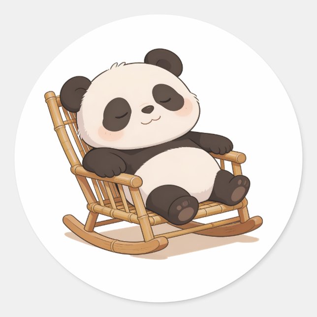 Pegatina Redonda panda,warm,healing,slow-paced,inner peace #011 (Anverso)